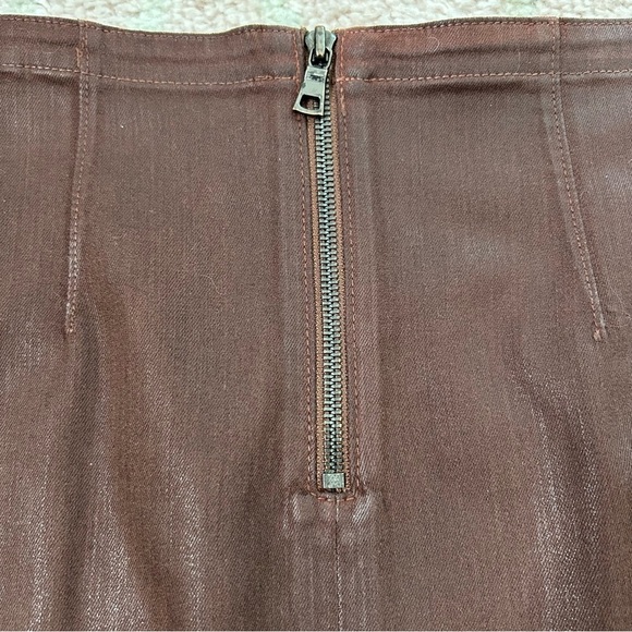 Peruvian Connection Brown Denim Pencil Skirt Knee-Length SZ 8 Fall Cotton Blend - Picture 10 of 13